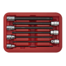 Ball-End Hex Socket Bit Set 7pc 3/8"Sq Drive 150mm Metric | Pipe Manufacturers Ltd..