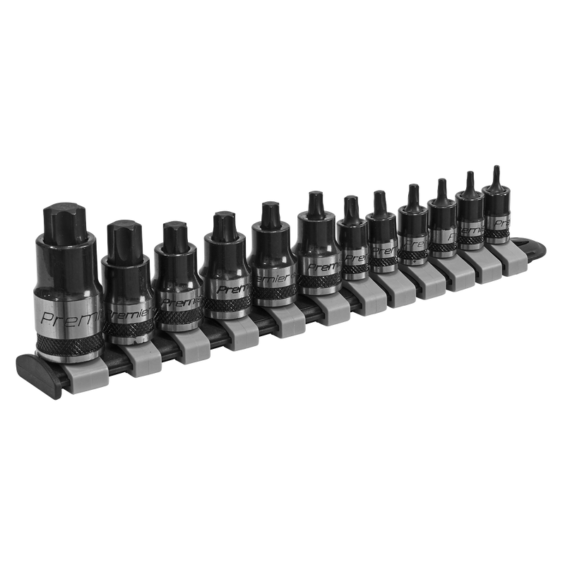 TRX-Star* Socket Bit Set 12pc Stubby 1/4", 3/8" & 1/2"Sq Drive Black Series | Pipe Manufacturers Ltd..