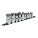 Hex Socket Bit Set 10pc Stubby 1/4", 3/8" & 1/2"Sq Drive | Pipe Manufacturers Ltd..