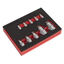 Hex Socket Bit Set 10pc Stubby 1/4", 3/8" & 1/2"Sq Drive | Pipe Manufacturers Ltd..
