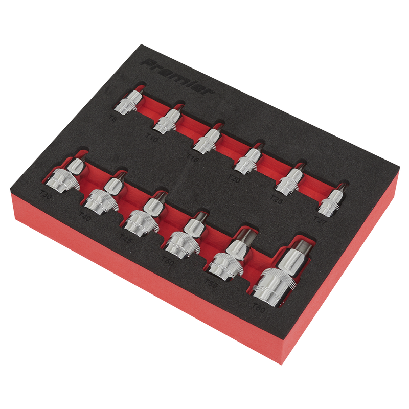 TRX-Star* Socket Bit Set 12pc Stubby 1/4", 3/8" & 1/2"Sq Drive | Pipe Manufacturers Ltd..