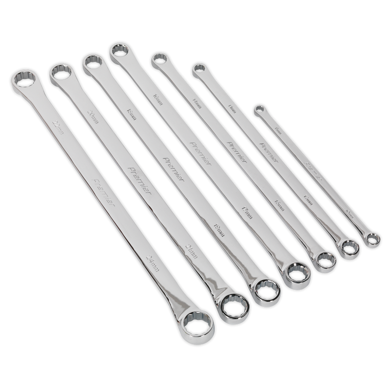 Double End Ring Spanner Set 7pc Extra Long Metric | Pipe Manufacturers Ltd..