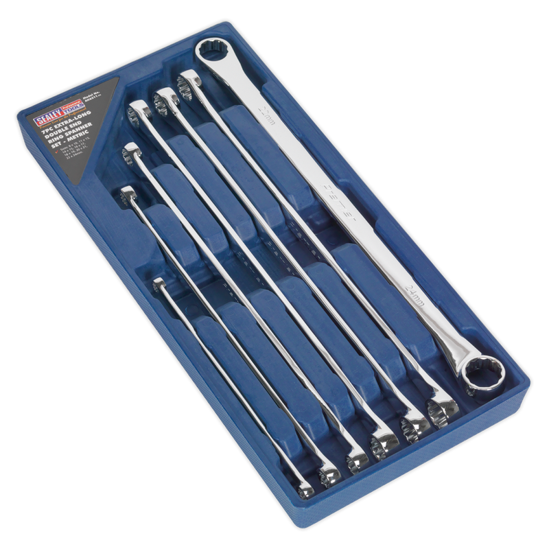 Double End Ring Spanner Set 7pc Extra Long Metric | Pipe Manufacturers Ltd..