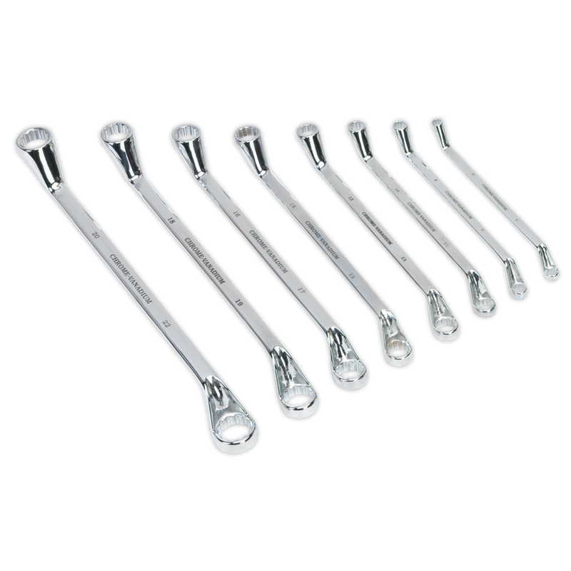 Offset Double End Ring Spanner Set 8pc Metric | Pipe Manufacturers Ltd..
