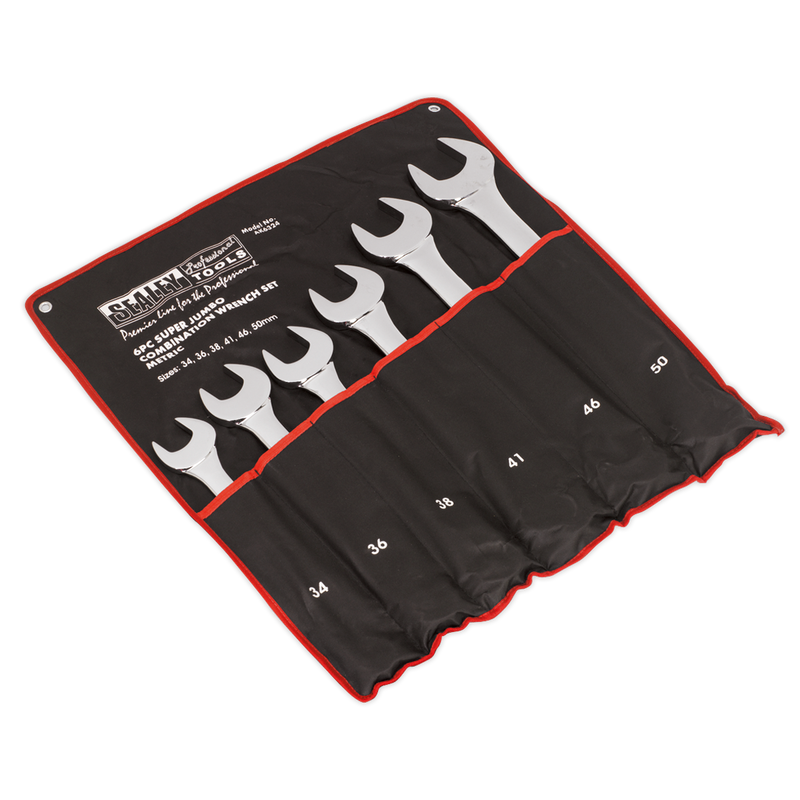 Combination Spanner Set 6pc Super Jumbo Metric | Pipe Manufacturers Ltd..