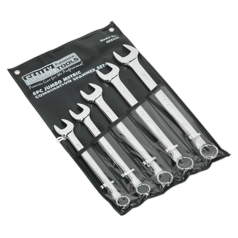 Combination Spanner Set 5pc Jumbo Metric | Pipe Manufacturers Ltd..