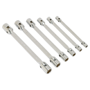 Double Flexi-Head Socket Spanner Set 6pc Fully Polished Metric | Pipe Manufacturers Ltd..