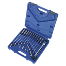 16 Piece Flexi-Head Ratchet Combination Spanner Set - Metric, Silver | Pipe Manufacturers Ltd..