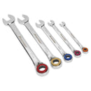 Reversible Combination Ratchet Spanner Set 5pc with Magnetic Stop Ring Metric | Pipe Manufacturers Ltd..