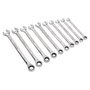 Combination Ratchet Spanner Set 10pc Extra Long Metric | Pipe Manufacturers Ltd..