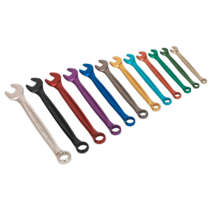 Combination Spanner Set 12pc Multi-Coloured Metric | Pipe Manufacturers Ltd..