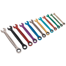 Combination Ratchet Spanner Set 12pc Multi-Coloured Metric | Pipe Manufacturers Ltd..