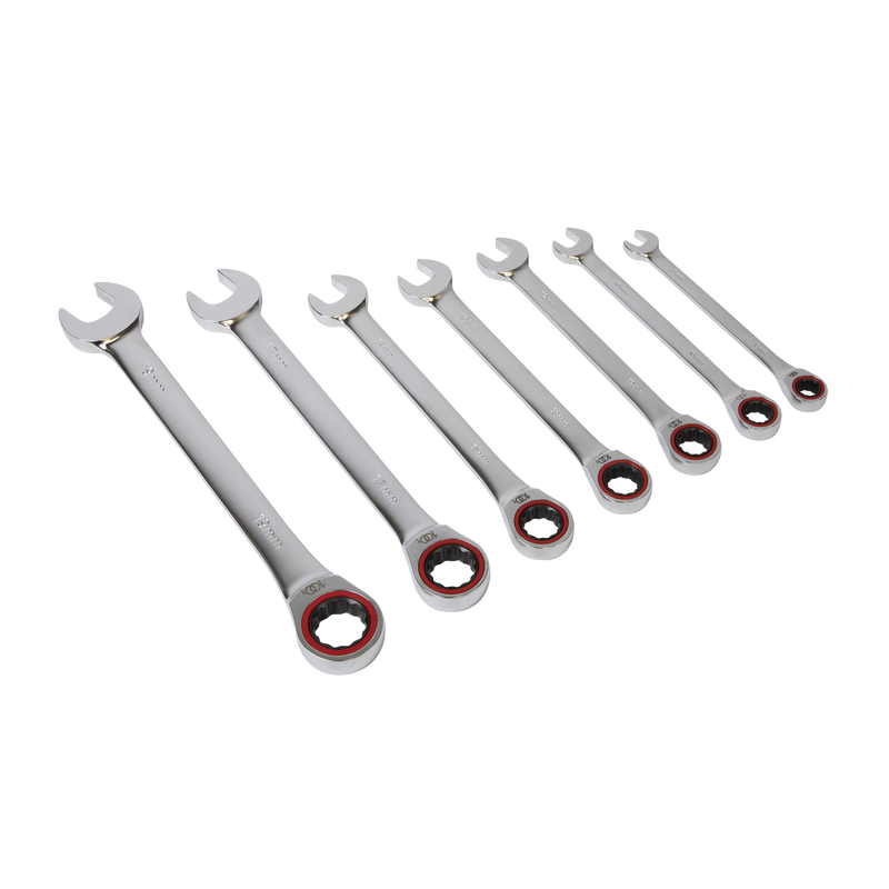 Ratchet Combination Spanner Set 7pc Metric | Pipe Manufacturers Ltd..