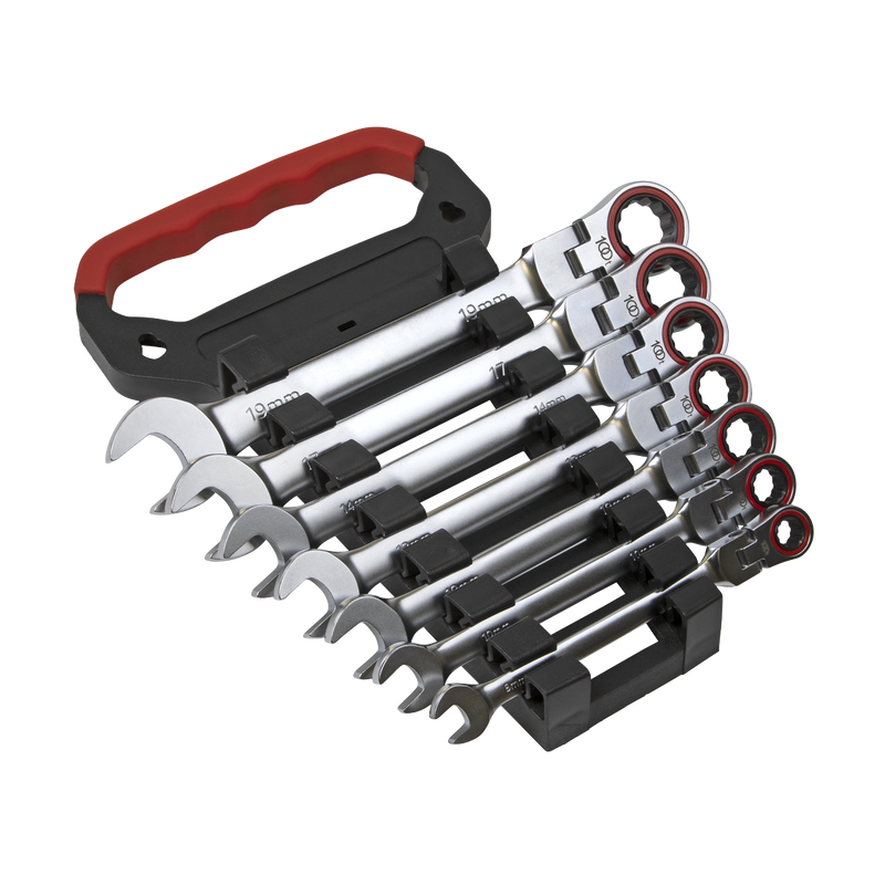 Flexi-Head Ratchet Combination Spanner Set 7pc Metric | Pipe Manufacturers Ltd..