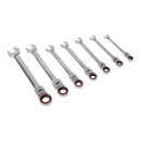 Flexi-Head Ratchet Combination Spanner Set 7pc Metric | Pipe Manufacturers Ltd..