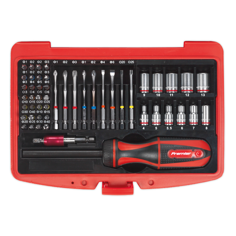 Fine Tooth Ratchet Screwdriver & Accessory Set 51pc | Pipe Manufacturers Ltd..