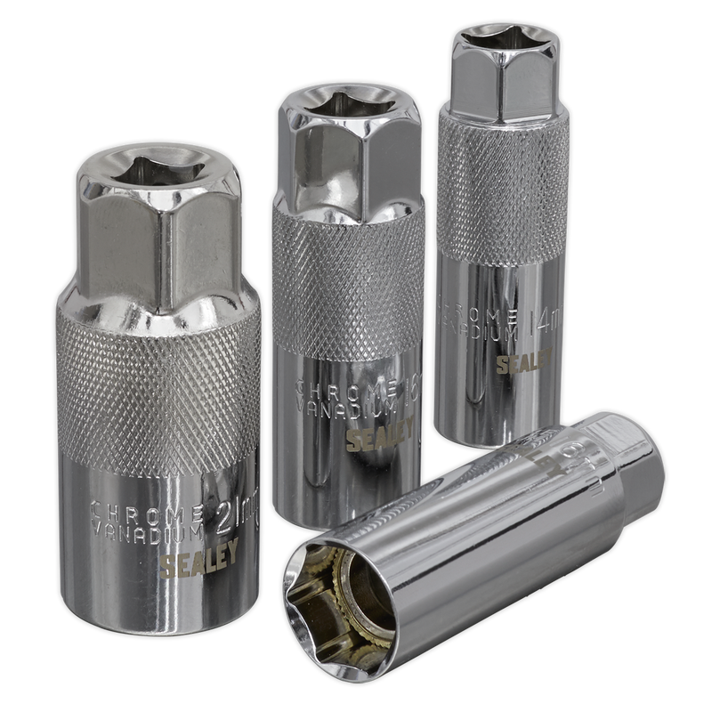 Magnetic Spark Plug Socket Set 4pc 3/8"Sq Drive | Pipe Manufacturers Ltd..