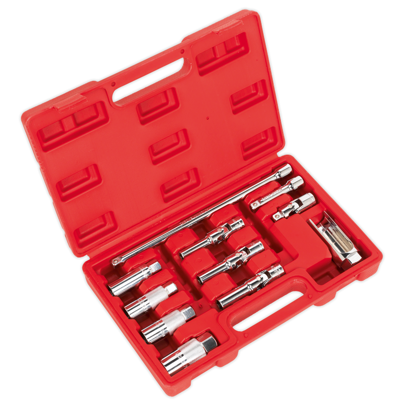 Master Service Set 11pc - Spark/Glow Plug & Oxygen Sensor 3/8"Sq Drive | Pipe Manufacturers Ltd..