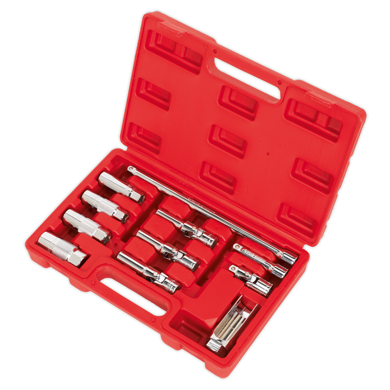 Master Service Set 11pc - Spark/Glow Plug & Oxygen Sensor 3/8"Sq Drive | Pipe Manufacturers Ltd..