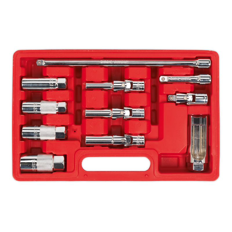 Master Service Set 11pc - Spark/Glow Plug & Oxygen Sensor 3/8"Sq Drive | Pipe Manufacturers Ltd..