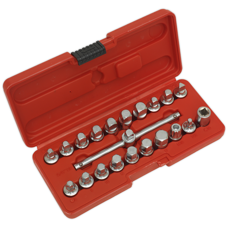 Oil Drain Plug Key Set 21pc 3/8"Sq Drive | Pipe Manufacturers Ltd..