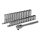 Ratchet Wrench & Socket Rail Set 25pc 3/8"Sq Drive | Pipe Manufacturers Ltd..