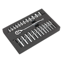 Ratchet Wrench & Socket Rail Set 25pc 3/8"Sq Drive | Pipe Manufacturers Ltd..