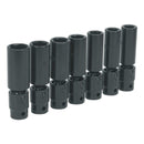 Air Impact Universal-Joint Deep Socket Set 7pc 1/2"Sq Drive Metric | Pipe Manufacturers Ltd..