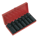 Air Impact Universal-Joint Deep Socket Set 7pc 1/2"Sq Drive Metric | Pipe Manufacturers Ltd..