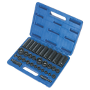 Impact Socket Set 32pc Standard/Deep 3/8" & 1/2"Sq Drive Metric/Imperial | Pipe Manufacturers Ltd..