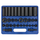 Impact Socket Set 32pc Standard/Deep 3/8" & 1/2"Sq Drive Metric/Imperial | Pipe Manufacturers Ltd..