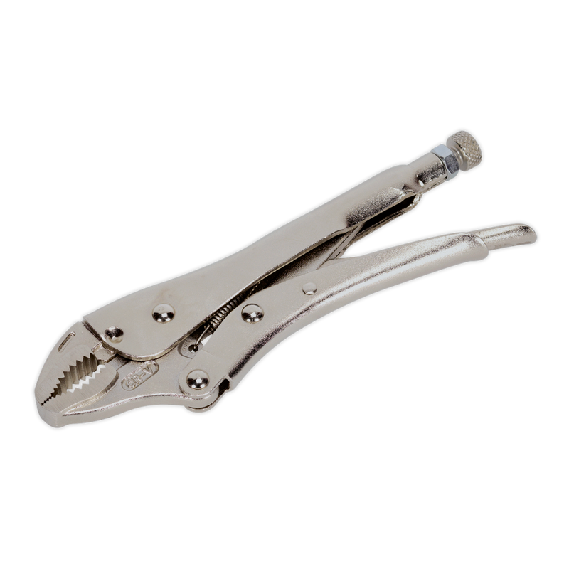 Locking Pliers Curved Jaws 180mm 0-35mm Capacity | Pipe Manufacturers Ltd..