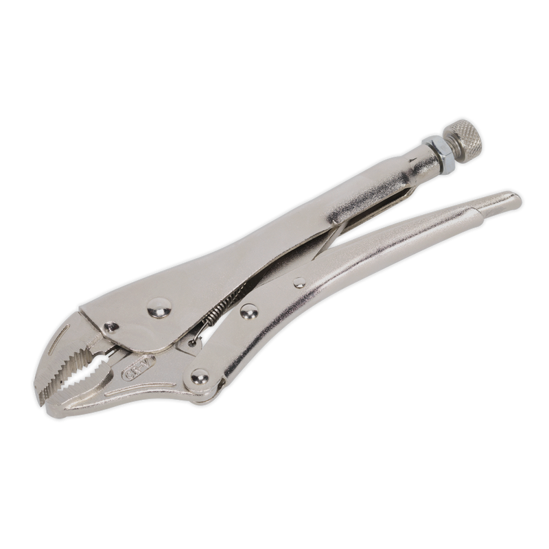 Locking Pliers Curved Jaws 230mm 0-45mm Capacity | Pipe Manufacturers Ltd..
