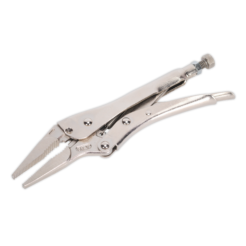 Locking Pliers Long Nose 210mm 0-60mm Capacity | Pipe Manufacturers Ltd..
