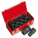 Impact Socket Set 10pc Deep 1"Sq Drive Metric/Imperial | Pipe Manufacturers Ltd..