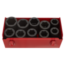 Impact Socket Set 10pc Deep 1"Sq Drive Metric/Imperial | Pipe Manufacturers Ltd..