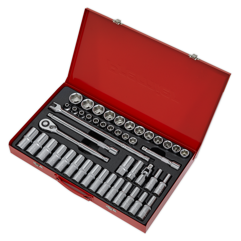 Socket Set 46pc 1/2"Sq Drive 6pt WallDrive¨ - Metric | Pipe Manufacturers Ltd..