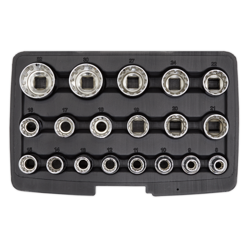 Socket Set 19pc 1/2"Sq Drive Total Drive¨ | Pipe Manufacturers Ltd..