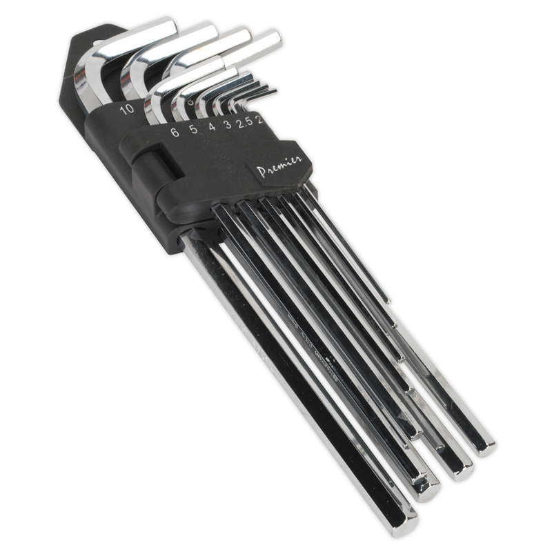 Hex Key Set 10pc Extra Long Fully Polished Metric | Pipe Manufacturers Ltd..