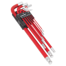 Ball-End Hex Key Set 9pc Extra Long Anti-Slip Display Box of 10 | Pipe Manufacturers Ltd..