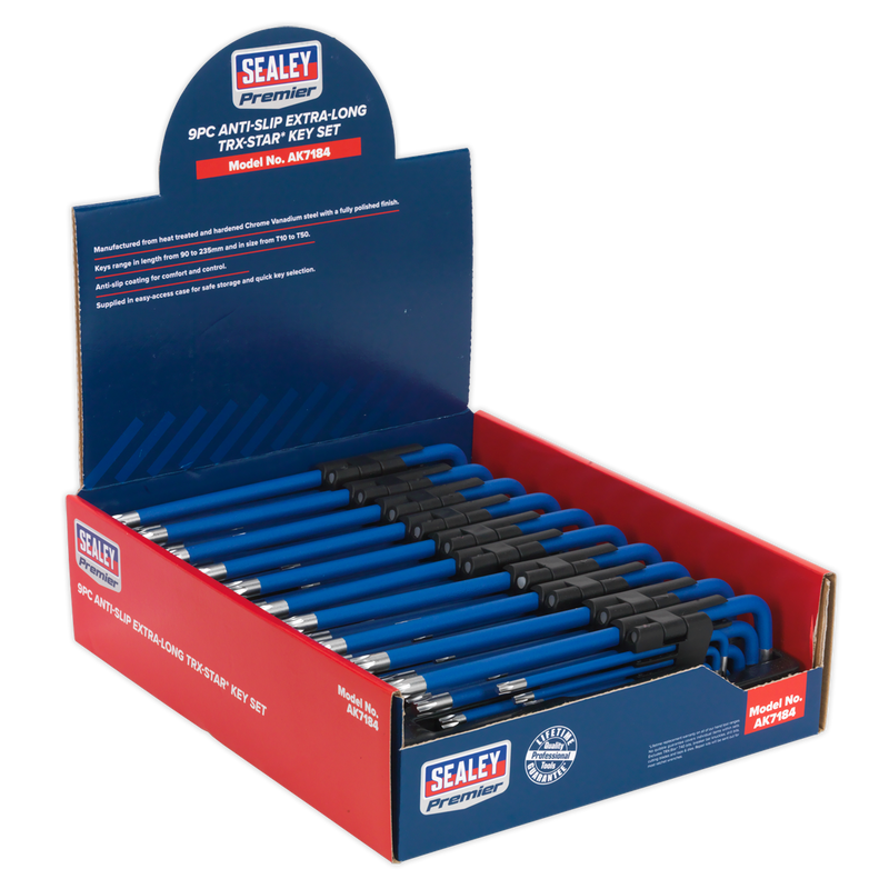 TRX-Star* Key Set 9pc Extra Long Anti-Slip Display Box of 10 | Pipe Manufacturers Ltd..