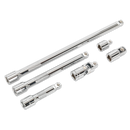 Wobble/Rigid Extension Bar, Adaptor & Universal Joint Set 6pc 3/8"Sq Drive | Pipe Manufacturers Ltd..