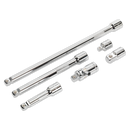 Wobble/Rigid Extension Bar, Adaptor & Universal Joint Set 6pc 3/8"Sq Drive | Pipe Manufacturers Ltd..
