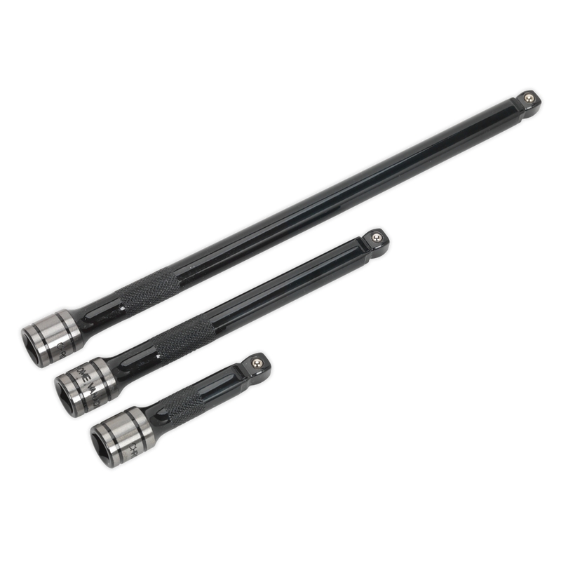 Wobble/Rigid Extension Bar Set 3pc 3/8"Sq Drive Black Series | Pipe Manufacturers Ltd..
