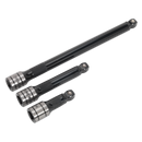 Wobble/Rigid Extension Bar Set 3pc 1/2"Sq Drive Black Series | Pipe Manufacturers Ltd..