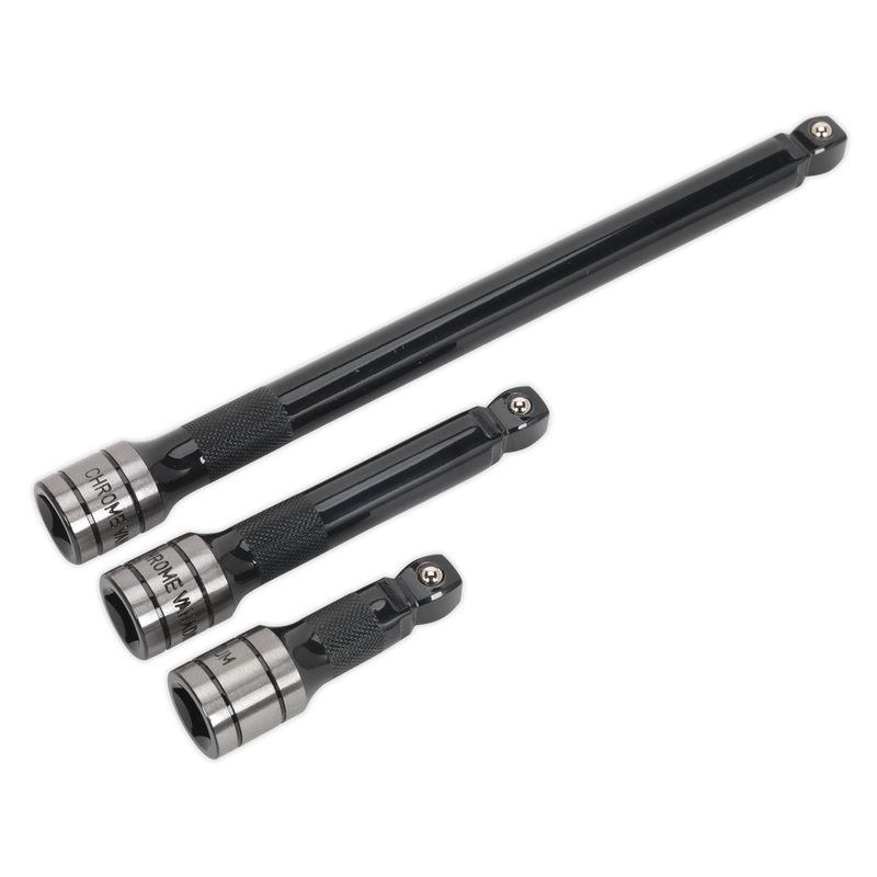 Wobble/Rigid Extension Bar Set 3pc 1/2"Sq Drive Black Series | Pipe Manufacturers Ltd..