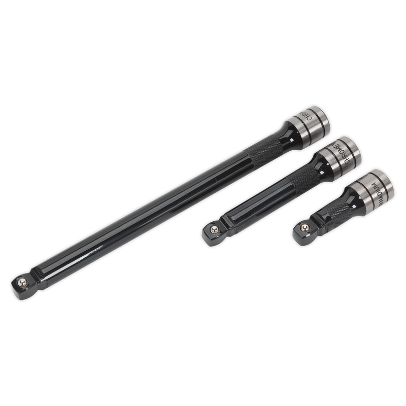 Wobble/Rigid Extension Bar Set 3pc 1/2"Sq Drive Black Series | Pipe Manufacturers Ltd..