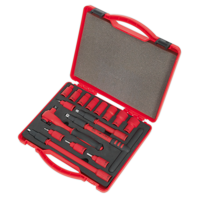 Insulated Socket Set 16pc 3/8"Sq Drive 6pt WallDrive¨ VDE Approved | Pipe Manufacturers Ltd..