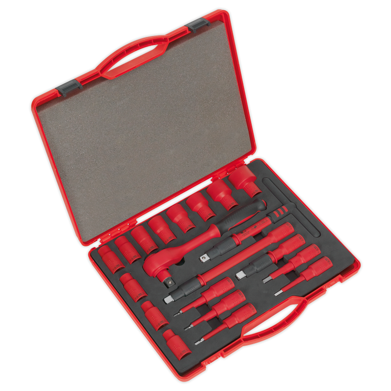 Insulated Socket Set 20pc 1/2"Sq Drive 6pt WallDrive¨ VDE Approved | Pipe Manufacturers Ltd..