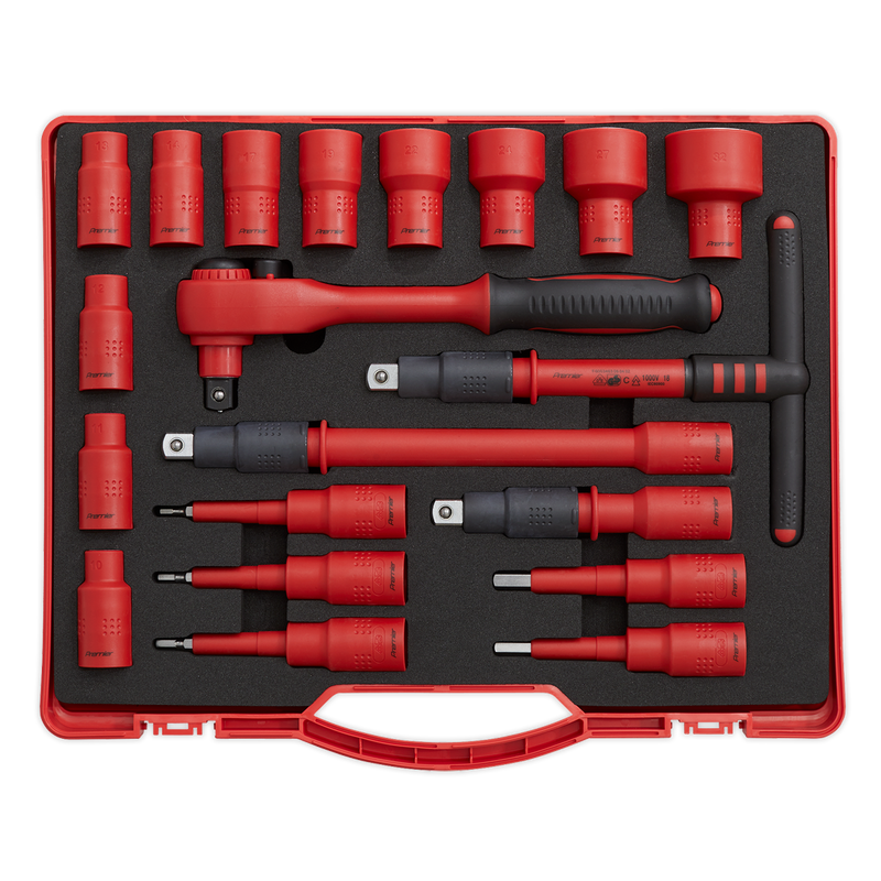 Insulated Socket Set 20pc 1/2"Sq Drive 6pt WallDrive¨ VDE Approved | Pipe Manufacturers Ltd..